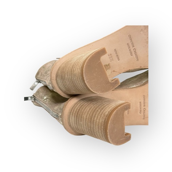 Officine Creative ✿ Handmade Open Toe Heeled Boot Sandals ✿ Metal Gold ✿ 39.5 - Picture 13 of 16